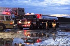 1.19.11..Patricia Hildenbrand Photo..Firefighters responded to a blaze that damaged the main warehouse of the Black Gold Potato Farm in Rhodesdale. Fourteen fire companies and one hundred firefighters responded to the three-alarm fire.  No injuries have been reported and the cause of the fire is still under investigation.